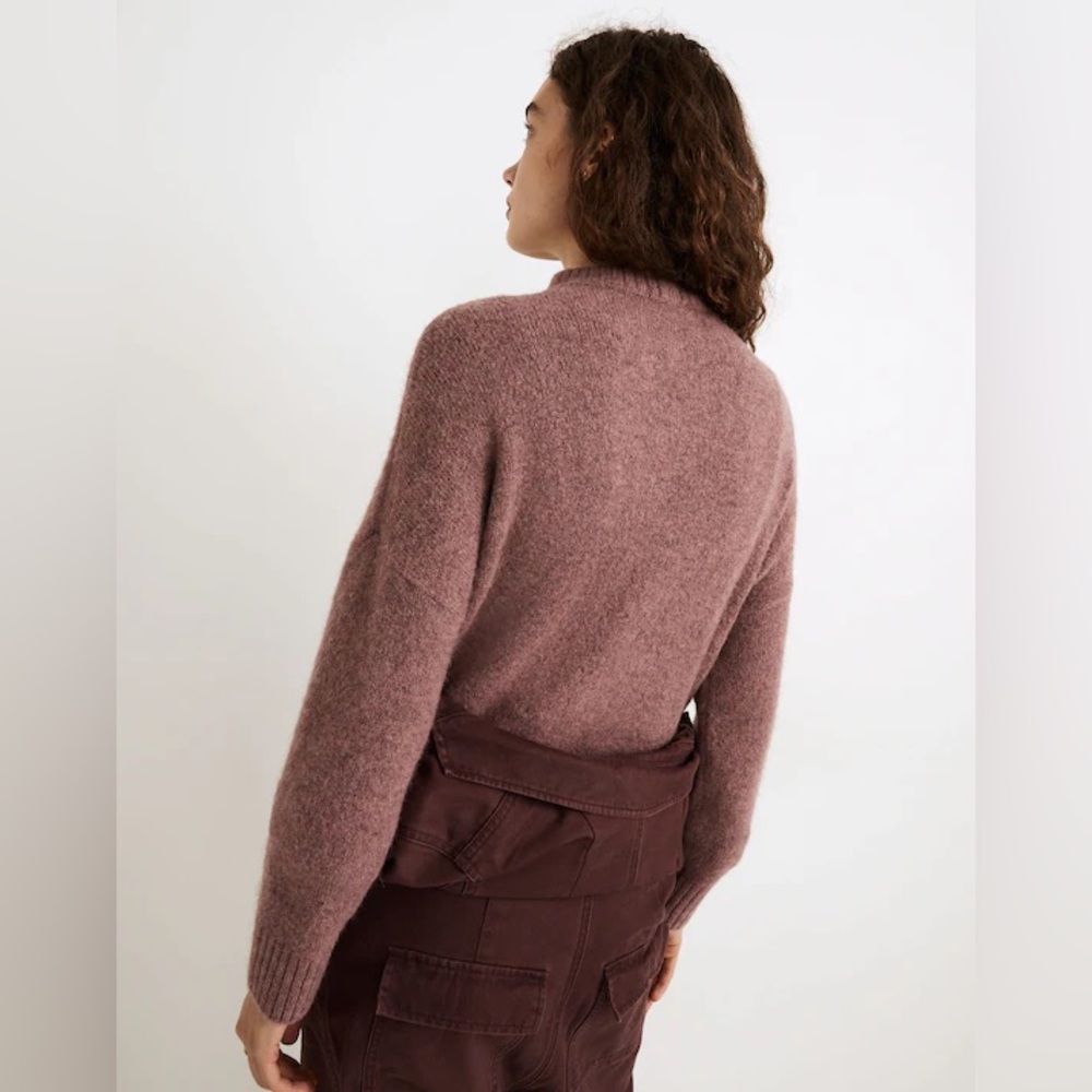 Madewell Dillon Mockneck Pullover Sweater in Heather Loganberry - Picture 3 of 6